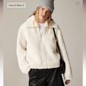 NWT J. Crew Sherpa Half-Zip Fleece Pullover Size Large